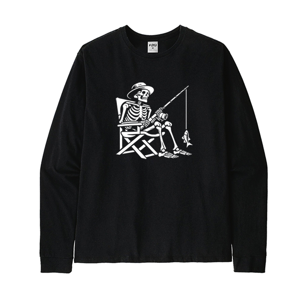 Skeleton Fishing Long Sleeve T-Shirt