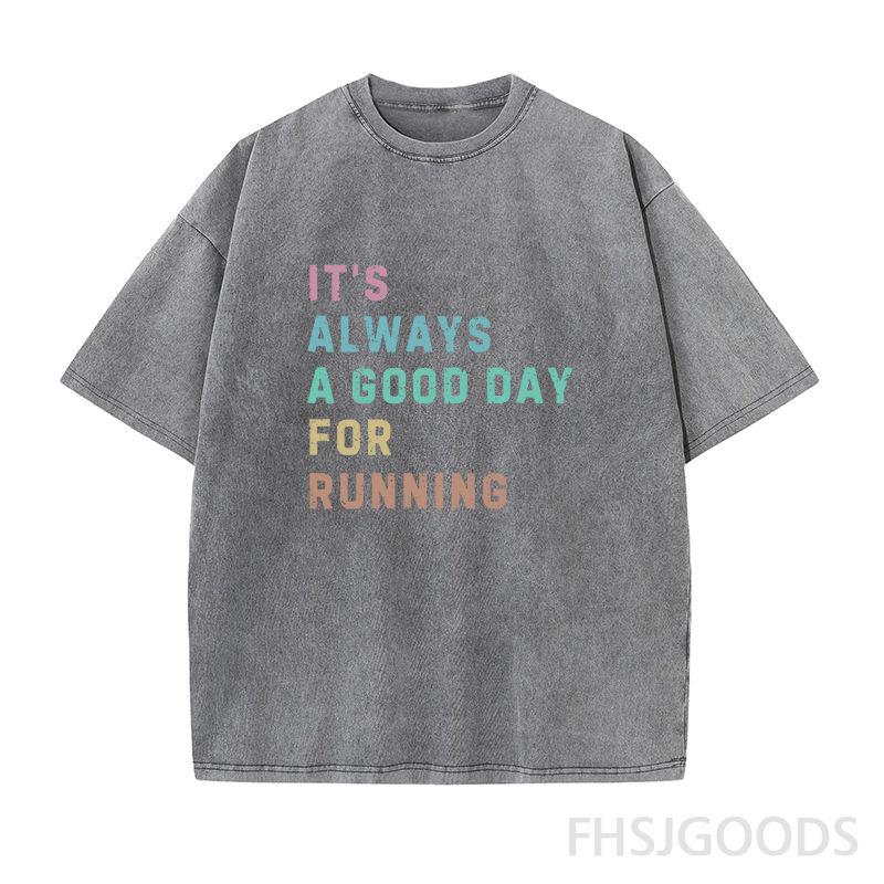 Its A Good Day for Running Unisex Distressed T-Shirt
