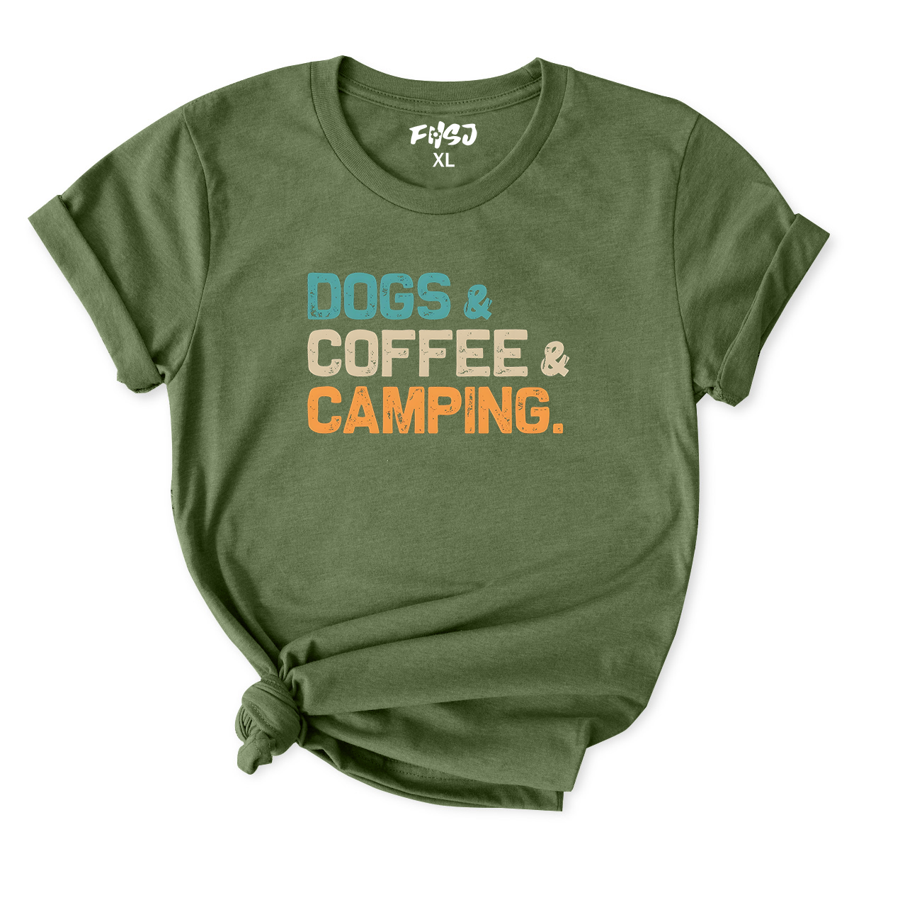 Dogs Coffee Camping T-Shirt FOR WOMEN