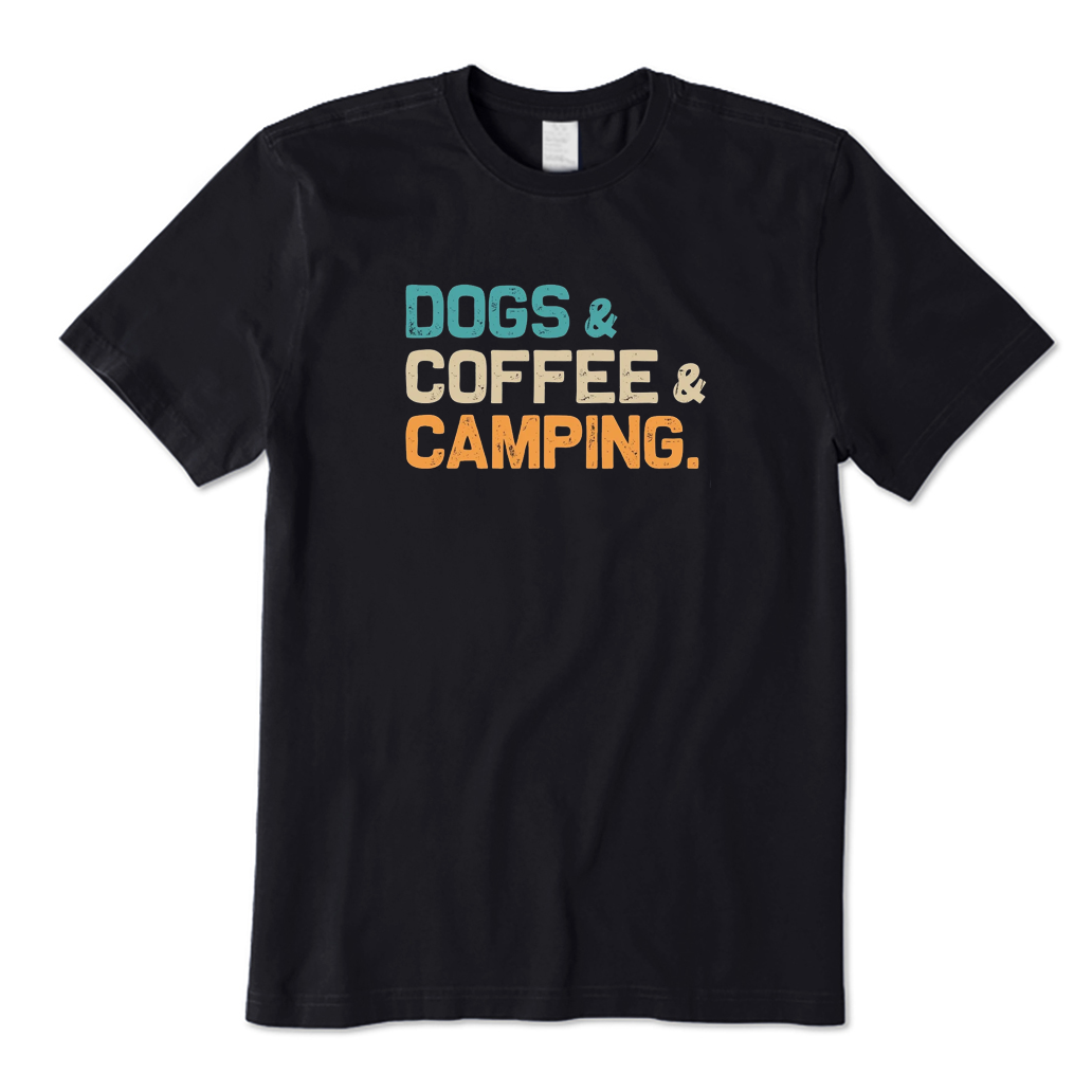 Dogs Coffee Camping T-Shirt