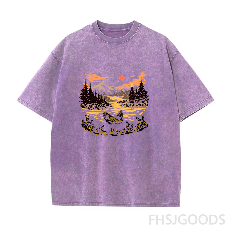 Let's Go Fishing Unisex Distressed T-Shirt