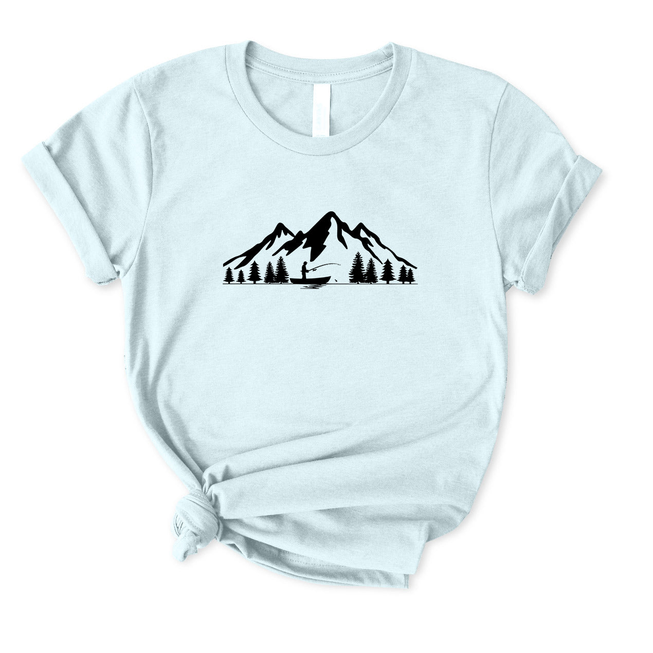 Fishing Landscape Mountain T-Shirt for women