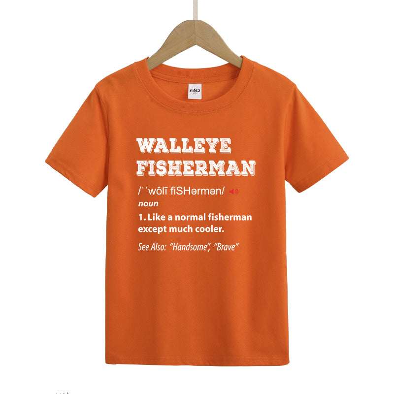 Walleye Fisherman Kids T-Shirt