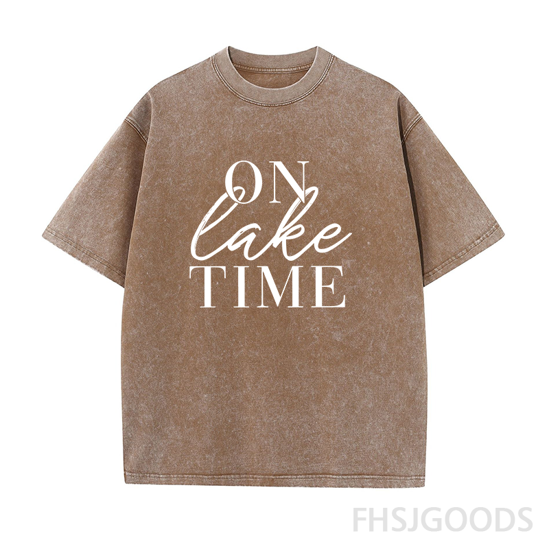 On Lake Time Unisex Distressed T-Shirt