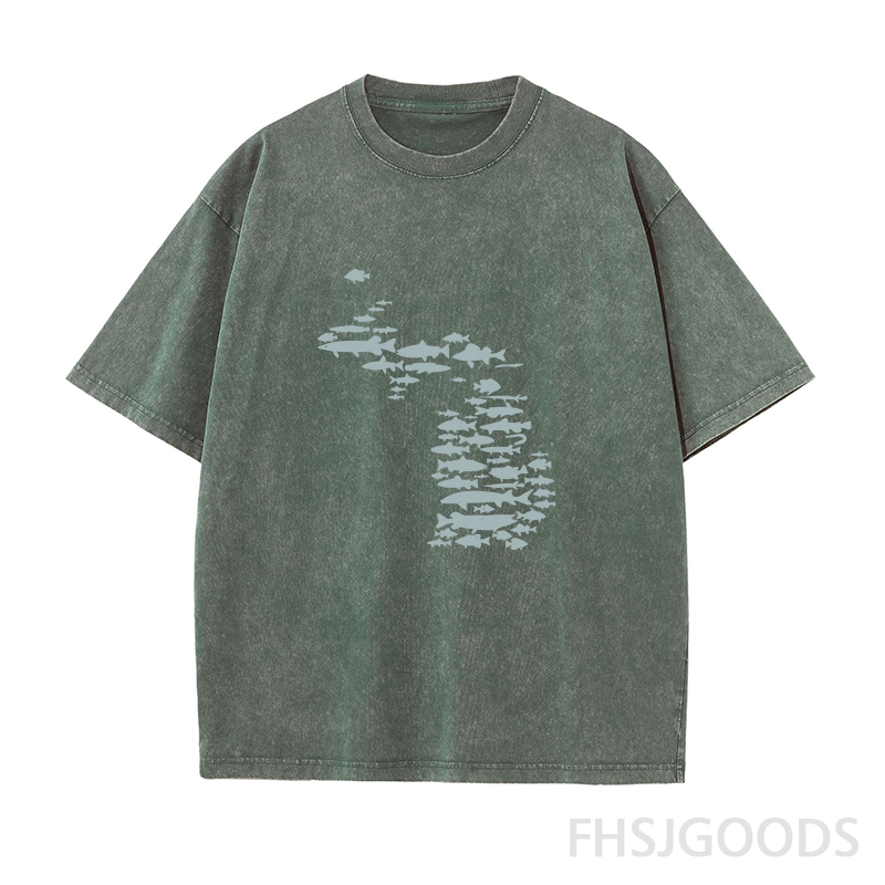 Fish of Michigan Unisex Distressed T-Shirt