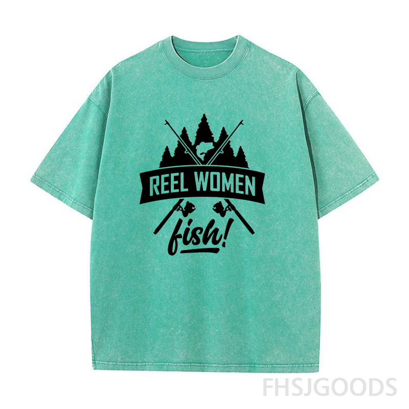Reel Women Fish Unisex Distressed T-Shirt