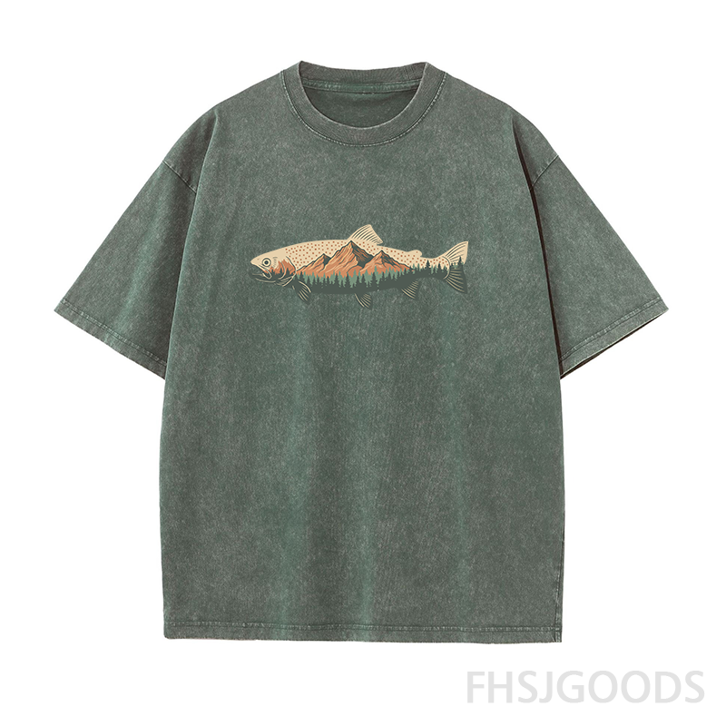 Vintage Fly Fishing Unisex Distressed T-Shirt