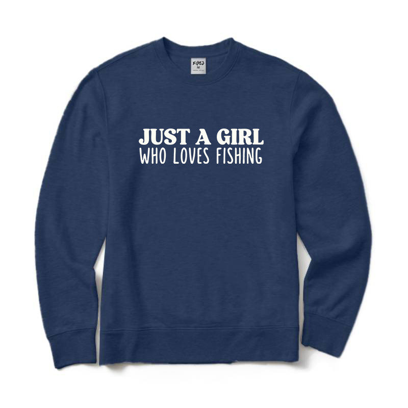 Just A Girl Who Loves Fishing Crewneck Sweatshirt