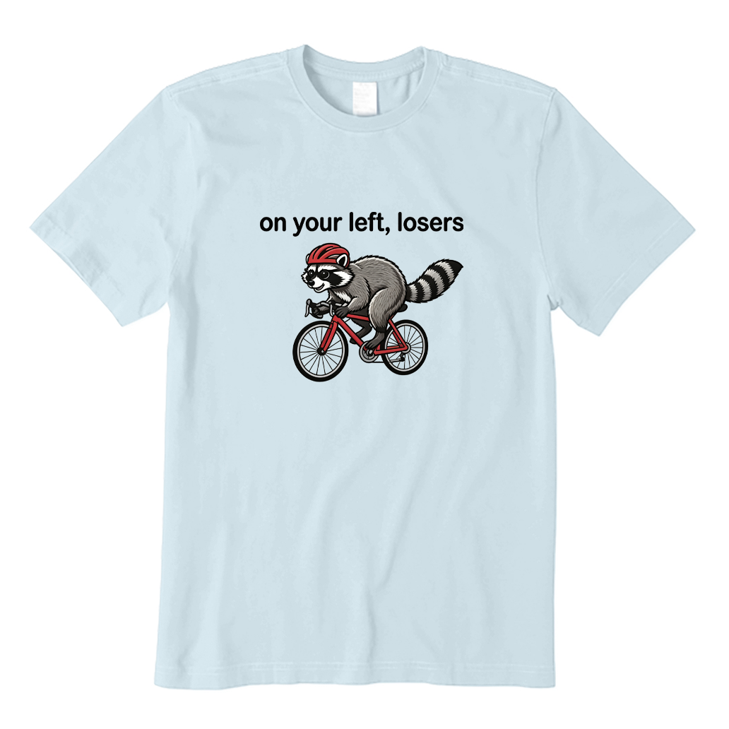 On Your Left Losers Raccoon Cycling T-shirt