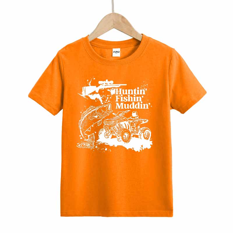 Huntin Fishin Muddin Kids T-Shirt