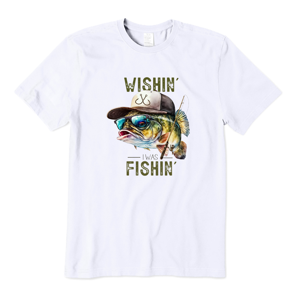 WISHING I WAS FISHING T-shirt