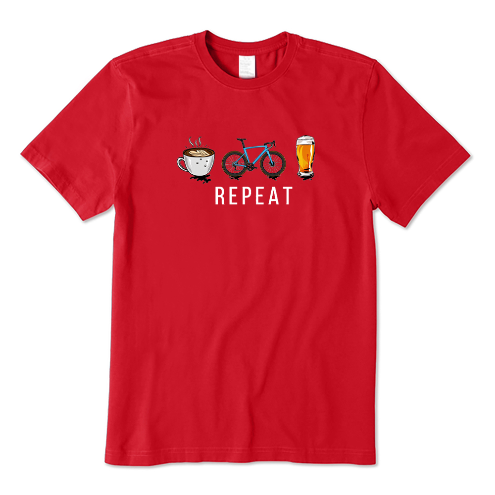 Cyclist Daily Routine Coffee Ride Beer T-shirt