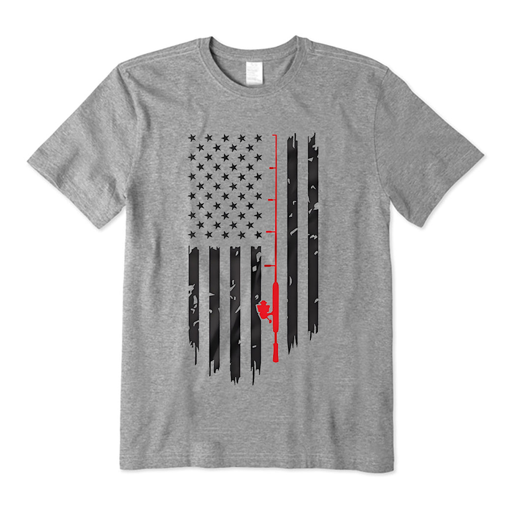 Flag with Fishing Rod T-Shirt