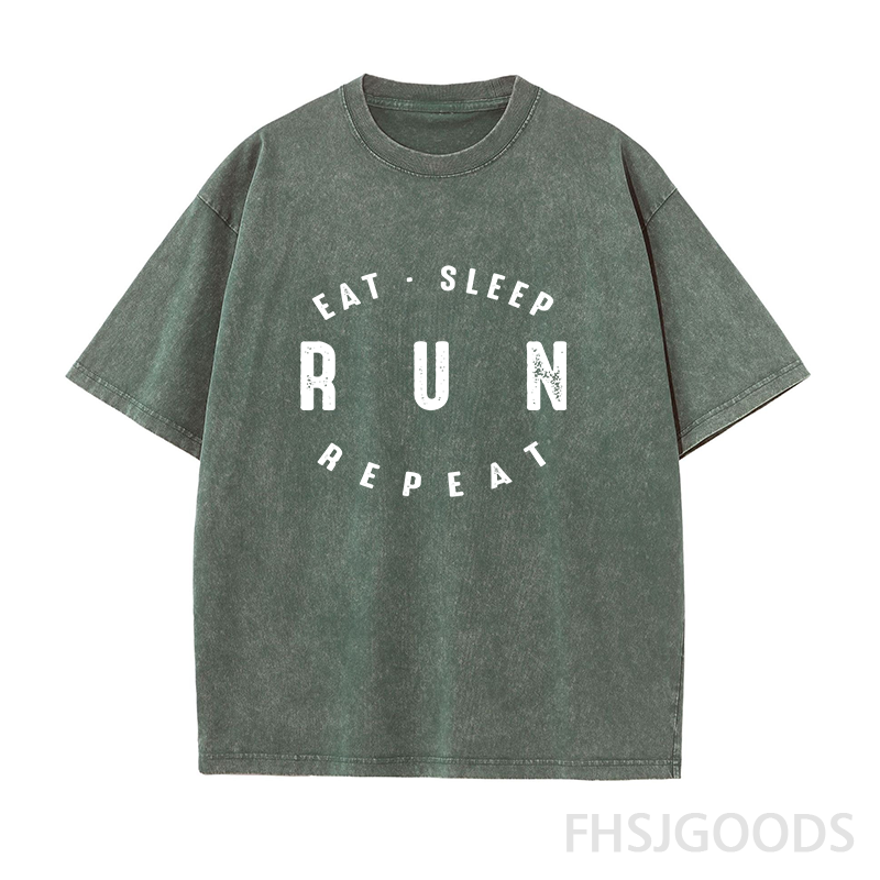 Eat Sleep Run Repeat Unisex Distressed T-Shirt