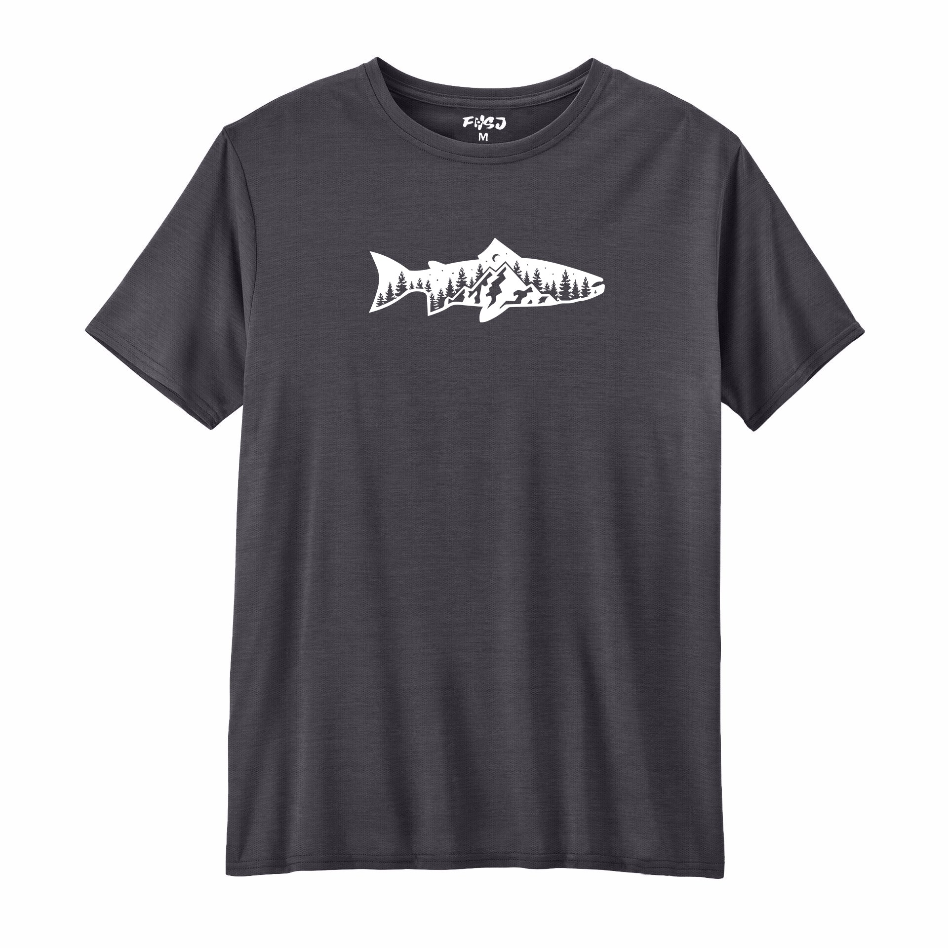 Fish and Mountain Moon Tree Performance T-SHIRT
