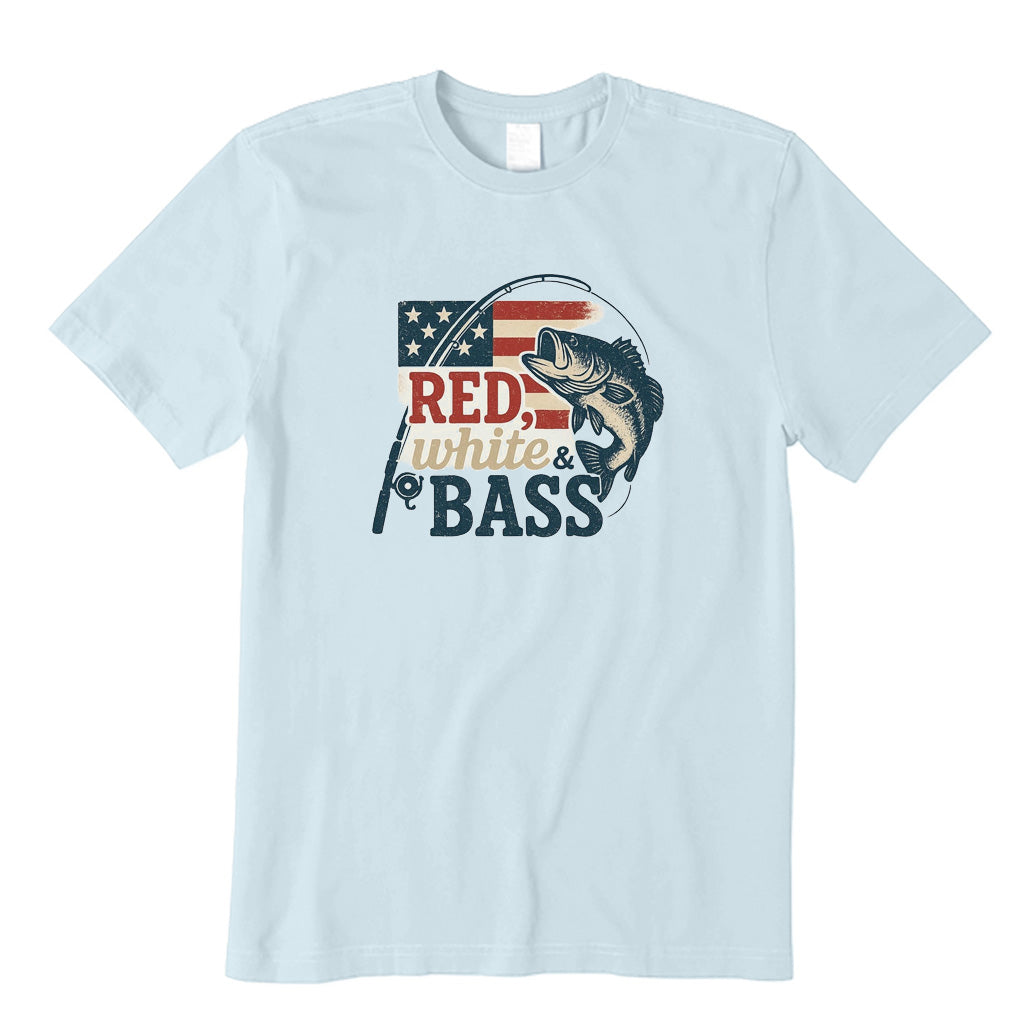 Red White and Bass Fishing T-Shirt