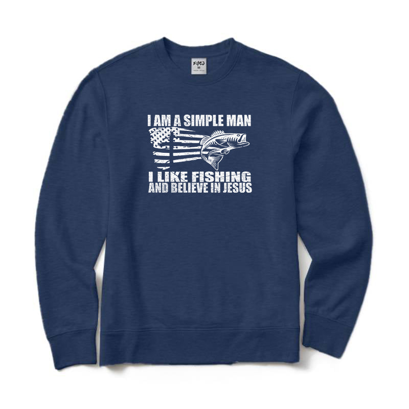 I Like Fishing and Believe in Jesus Crewneck Sweatshirt