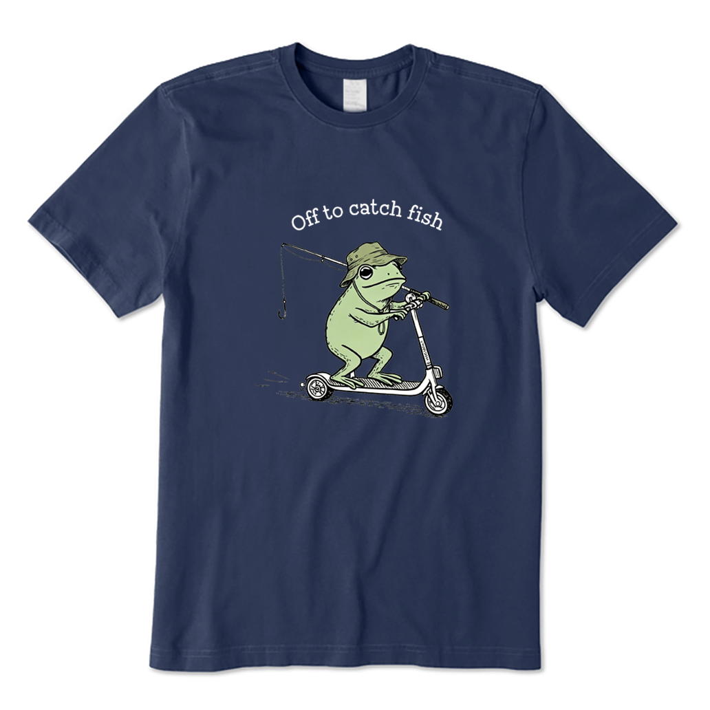 Off To Catch Fish Frog T-shirt
