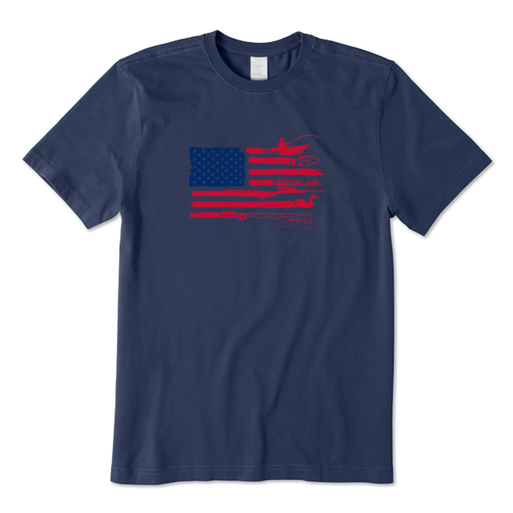 Fishing and Hunting Flag T-Shirt