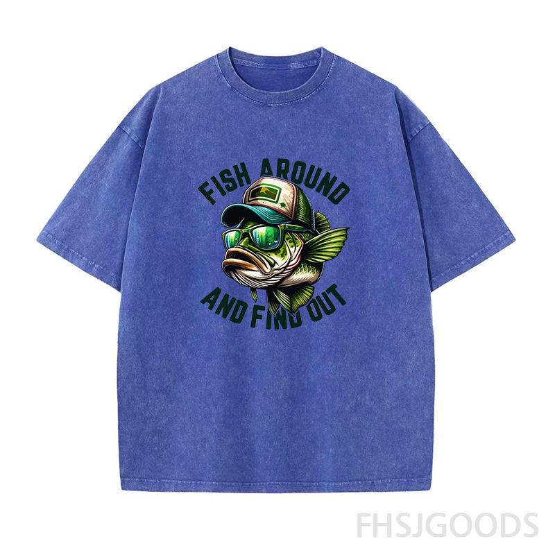 Fish Around And Find Out Unisex Distressed T-Shirt