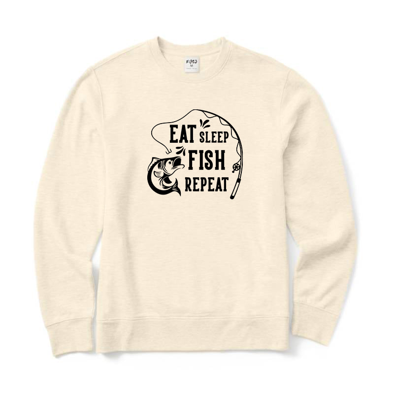 Eat Sleep Fish Repeat Crewneck Sweatshirt