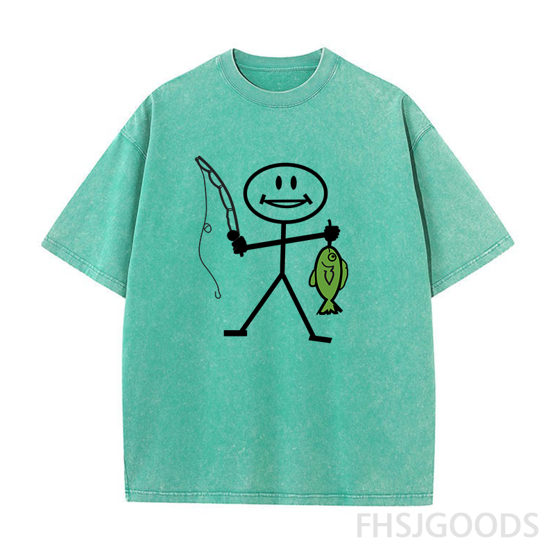 Happy Fishing Unisex Distressed T-Shirt