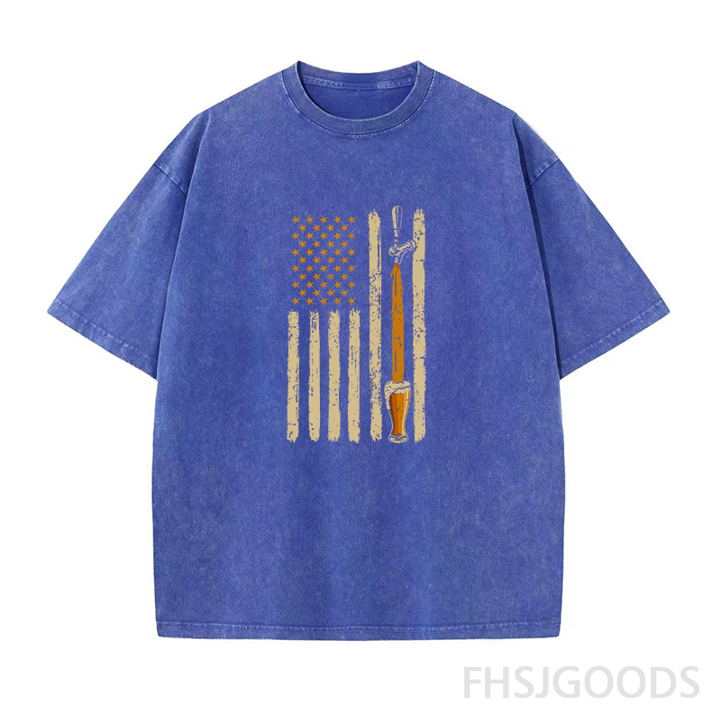 American Flag Craft Beer Unisex Distressed T-Shirt