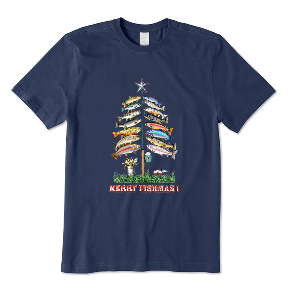 Merry Fishmas Christmas Fishes Tree T-Shirt