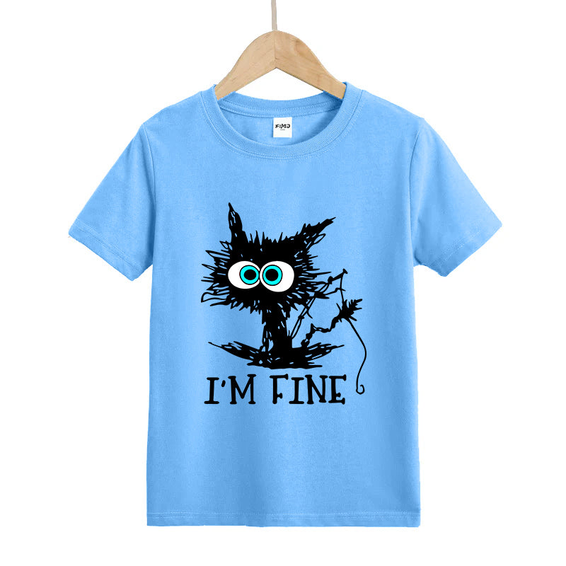 Fishing I'm Fine Kids T-Shirt