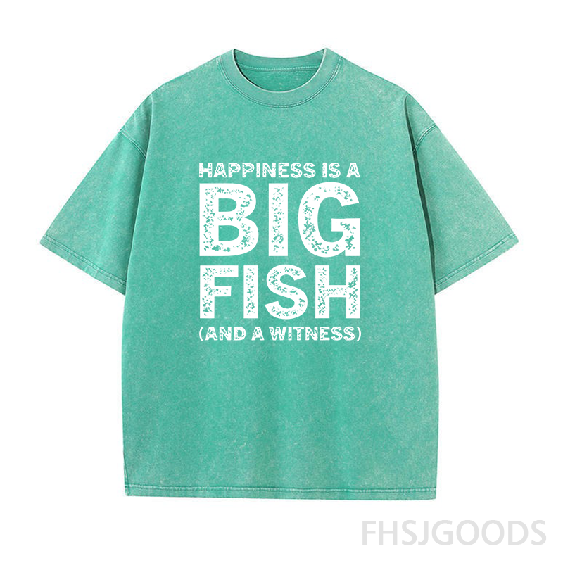 Happiness Is A Big Fish Unisex Distressed T-Shirt