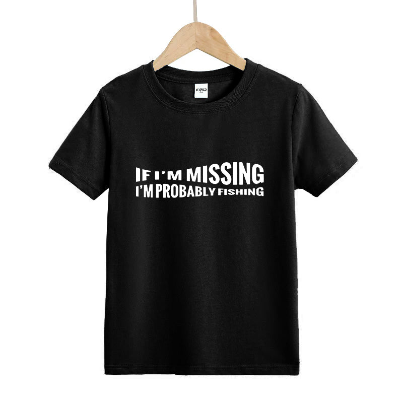 If I'm Missing I'm Probably Fishing Kids T-Shirt