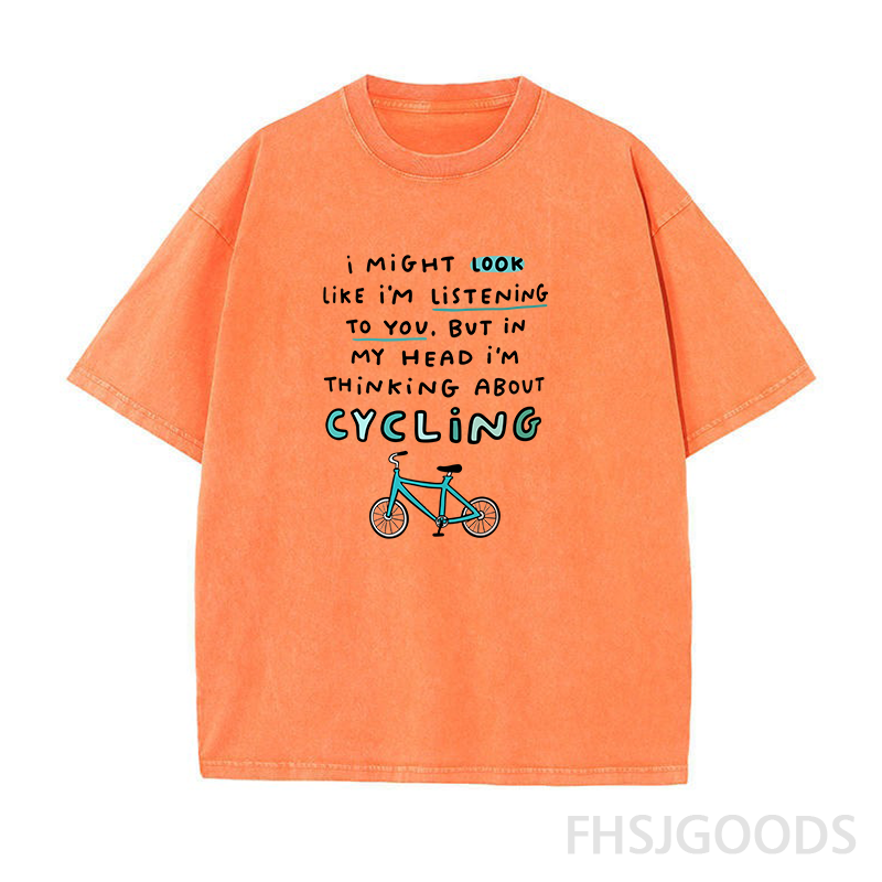 Thinking About Cycling Unisex Distressed T-Shirt