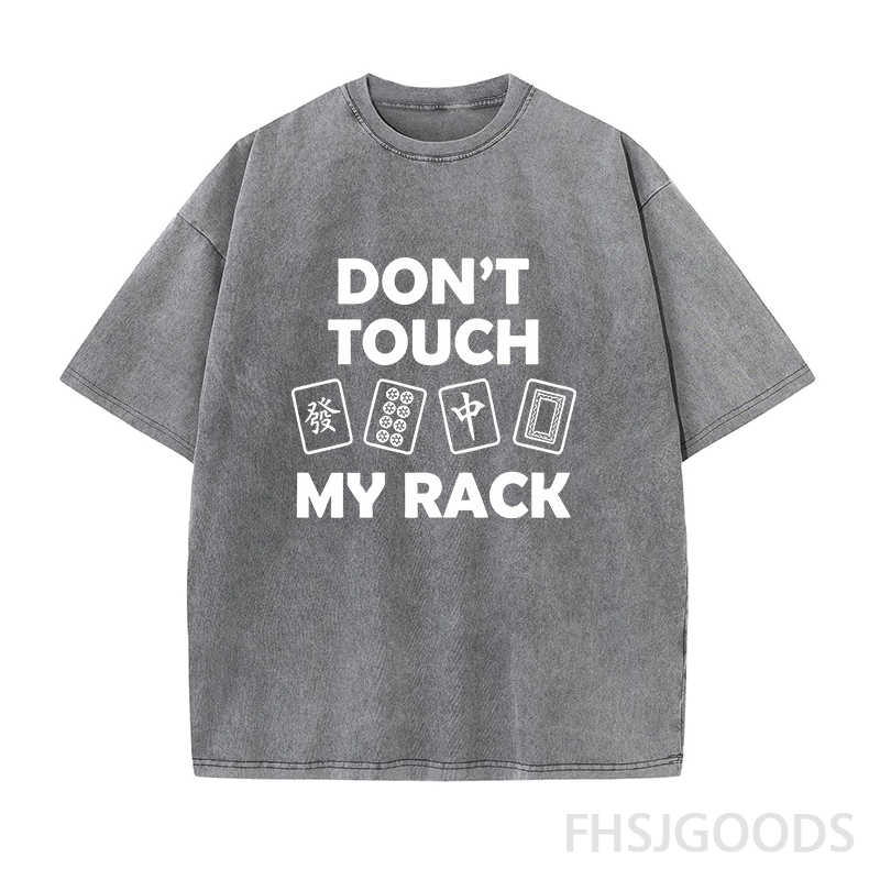 Don't Touch My Rack Mahjong Unisex Distressed T-Shirt