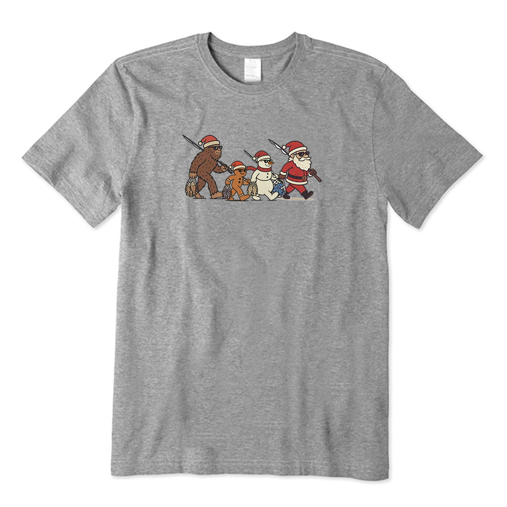 Bigfoot Santa Fisherman T-Shirt