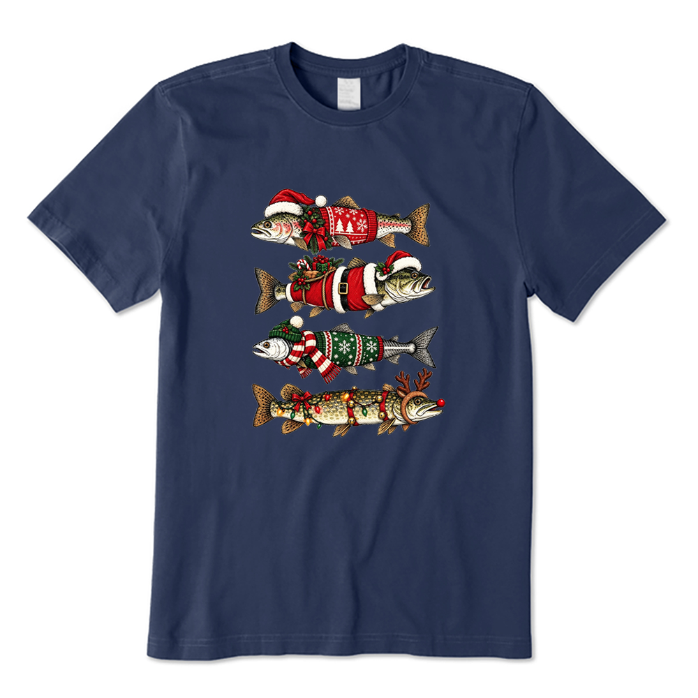 Christmas Trout Fishing T-Shirt