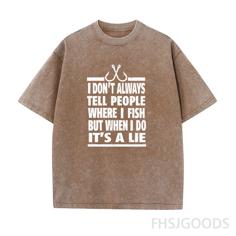 NOT TELL PEOPLE WHERE I FISH Unisex Distressed T-Shirt