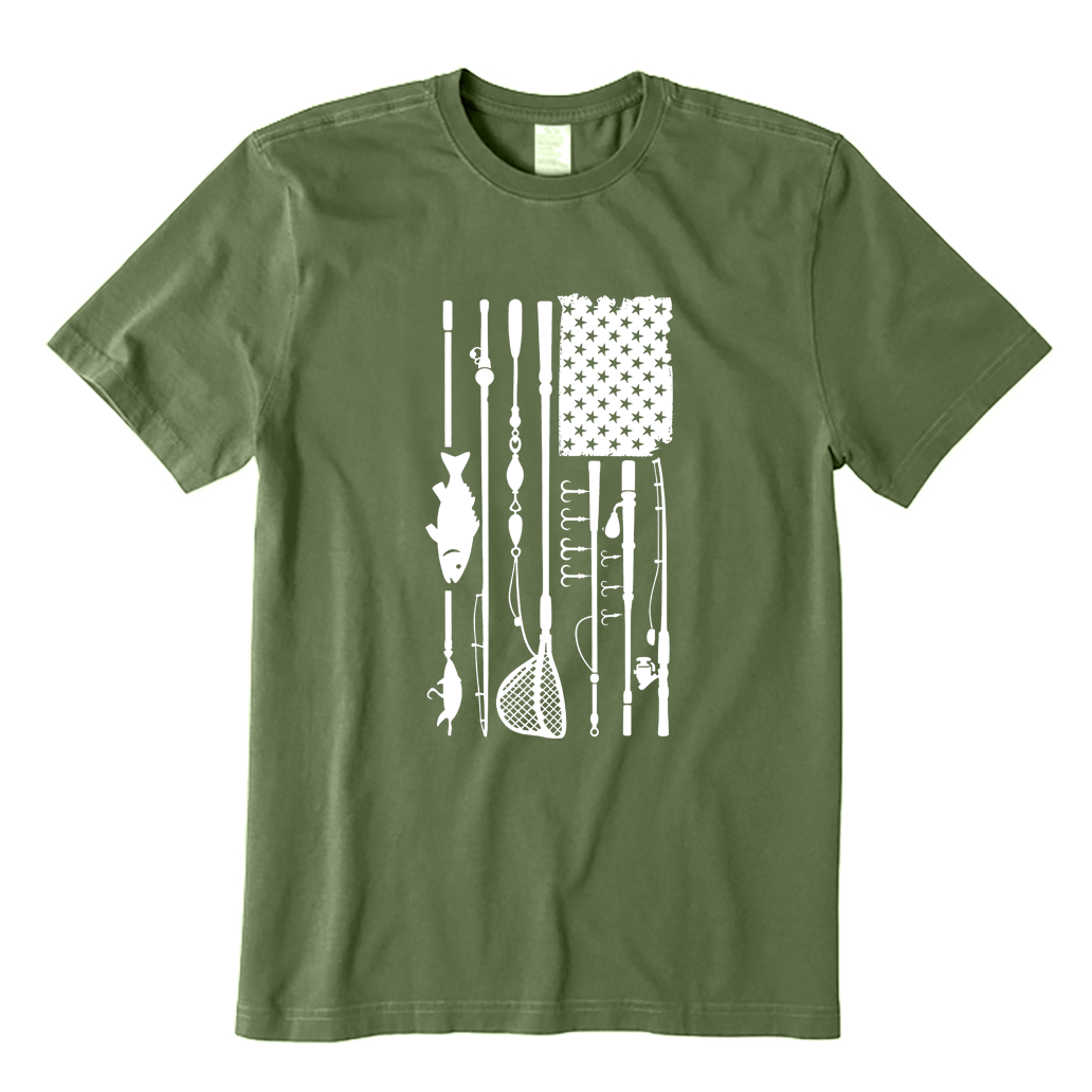 American Flag Fishing Gear T-shirt