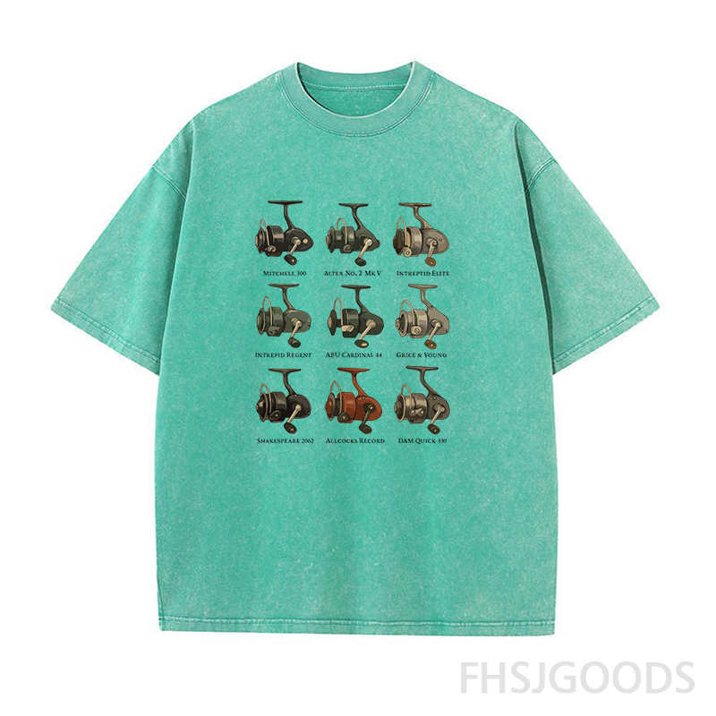 Fixed Spool Reels Fishing Unisex Distressed T-Shirt