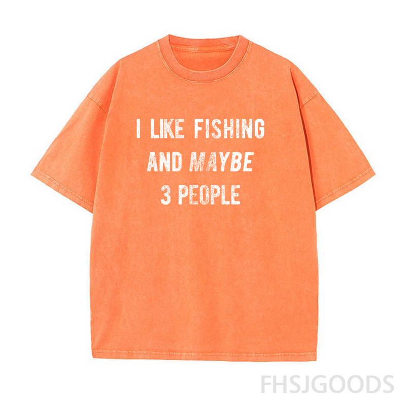I Like Fishing And Maybe 3 People Unisex Distressed T-Shirt
