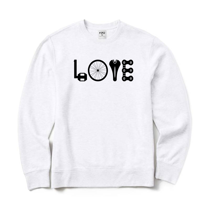 LOVE Spelled Out in Bike Sweatshirt