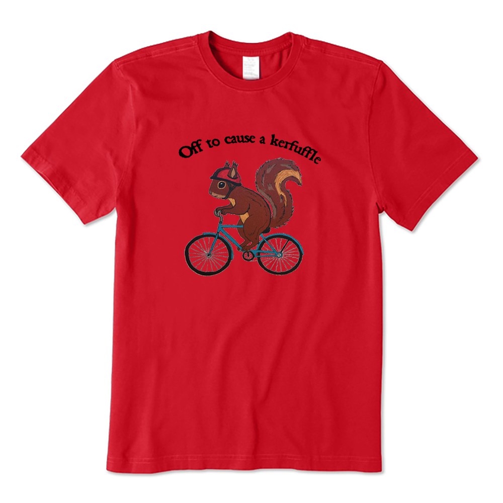 Off To Cause A Kerfuffle Squirrel Bicycle T-Shirt