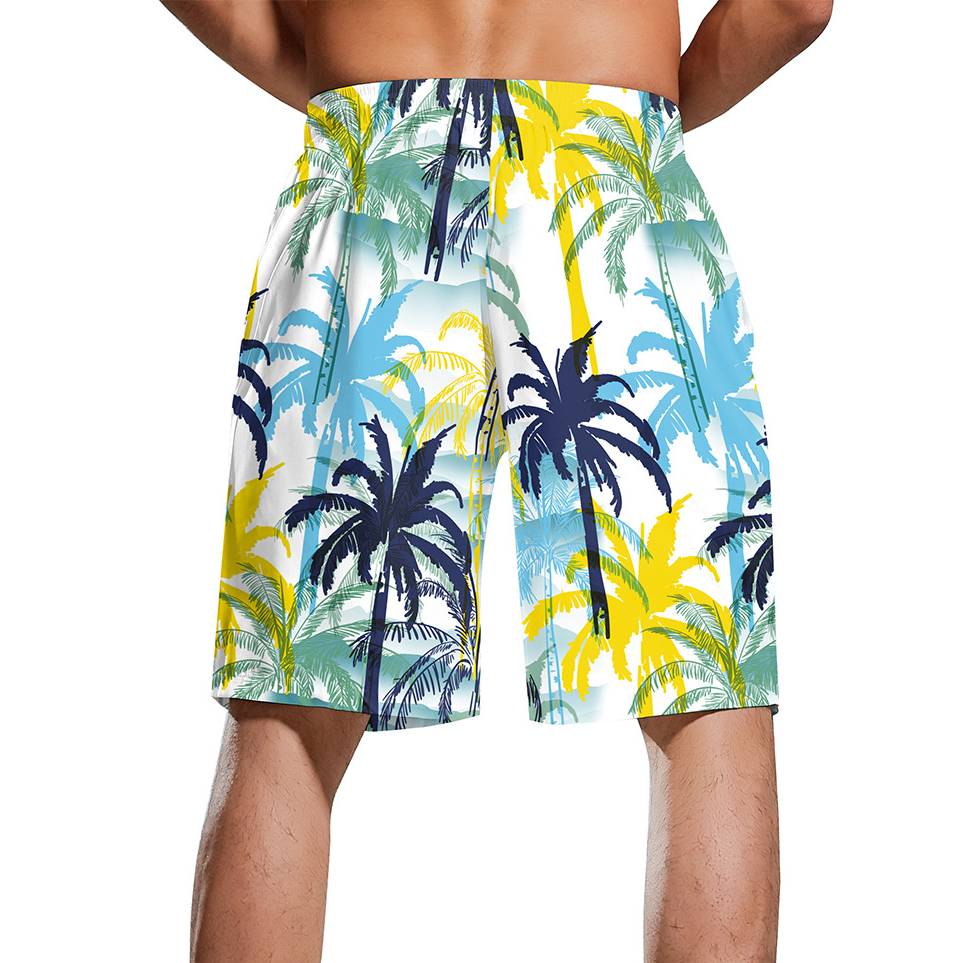 Coconut Tree Beach Short for Men-Back