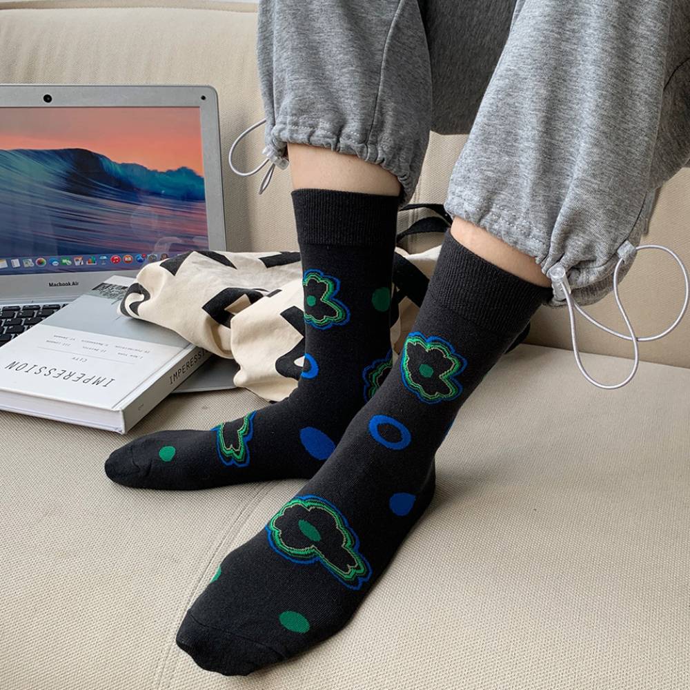 Abstract Flowers Socks 5 Pack-2