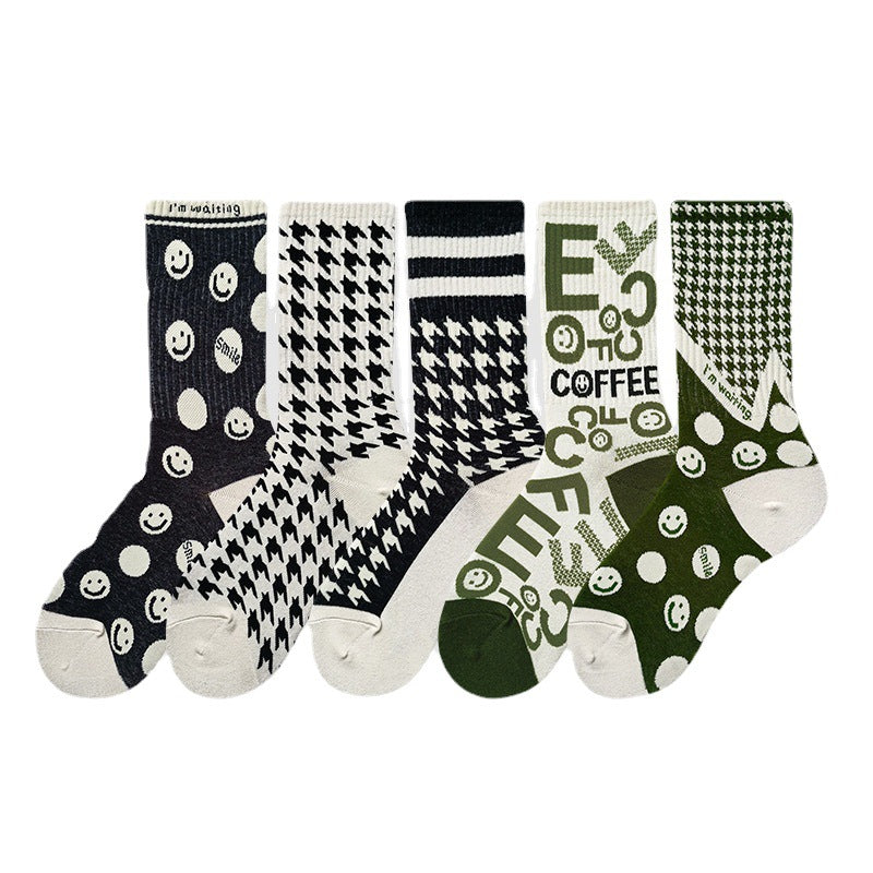 Houndstooth Patterns Socks 5 Pack