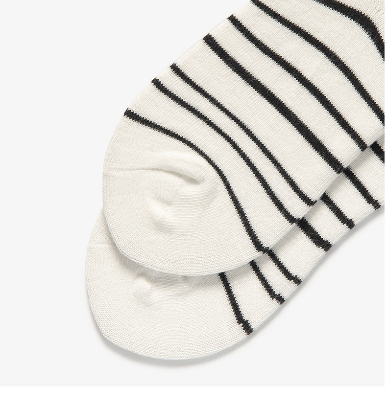 Stripe White Socks 5 Pack-Detail 1