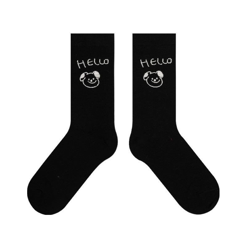 Hello Bear Black Socks 3 Pack
