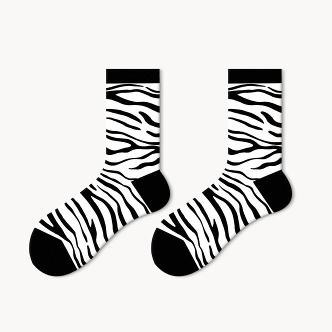 Fashion Daily Socks 5 Pack-black&white lines