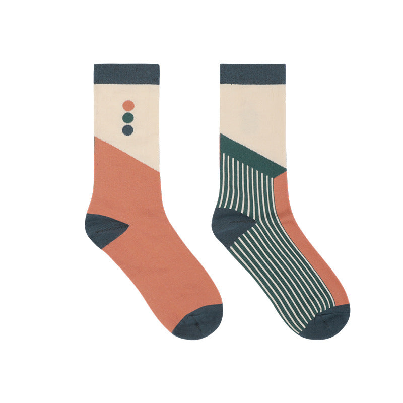 Dot and Stripe Asymmetrical Socks 4 Pack