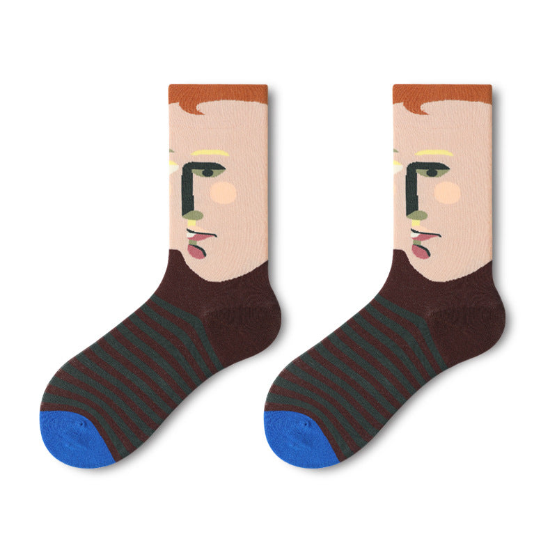 Face Abstract Painting Socks 3 Pack