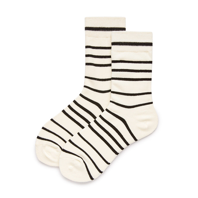 Stripe White Socks 5 Pack